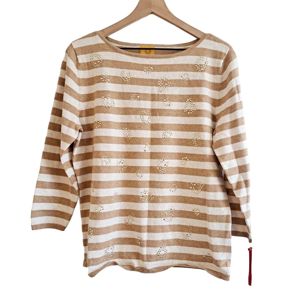 Ruby Rd. Embellished Striped Sweater - Picture 4 of 6